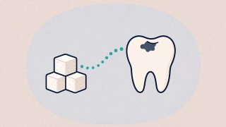 砂糖と虫歯のイラスト