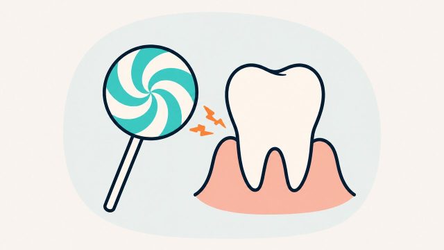 甘いものがしみる歯のイラスト