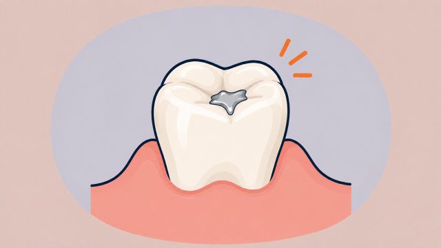 詰め物をした歯が痛むイラスト