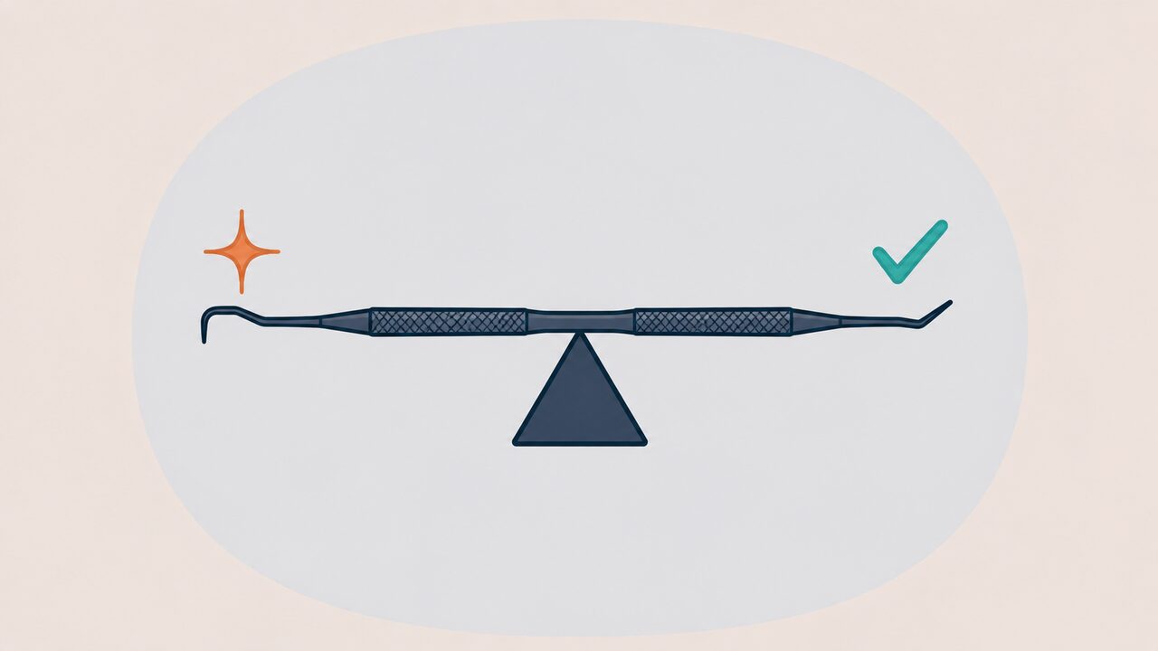 治療のメリットとデメリットを比べるイラスト