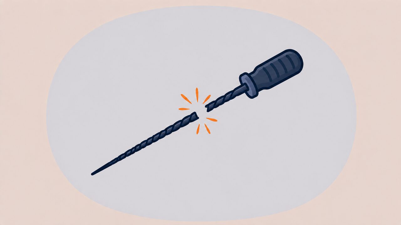 破折した歯科器具のイラスト