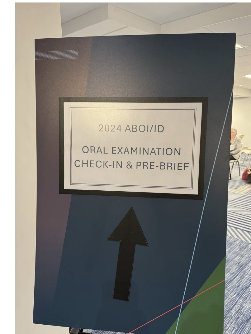 面接試験の待合室（2024 ABOI/ID Oral Examination Check-in）