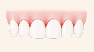 歯茎から血が出る（歯ぐきの縁と歯間から出血している）イラスト
