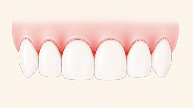 歯茎から血が出る（歯ぐきの縁と歯間から出血している）イラスト